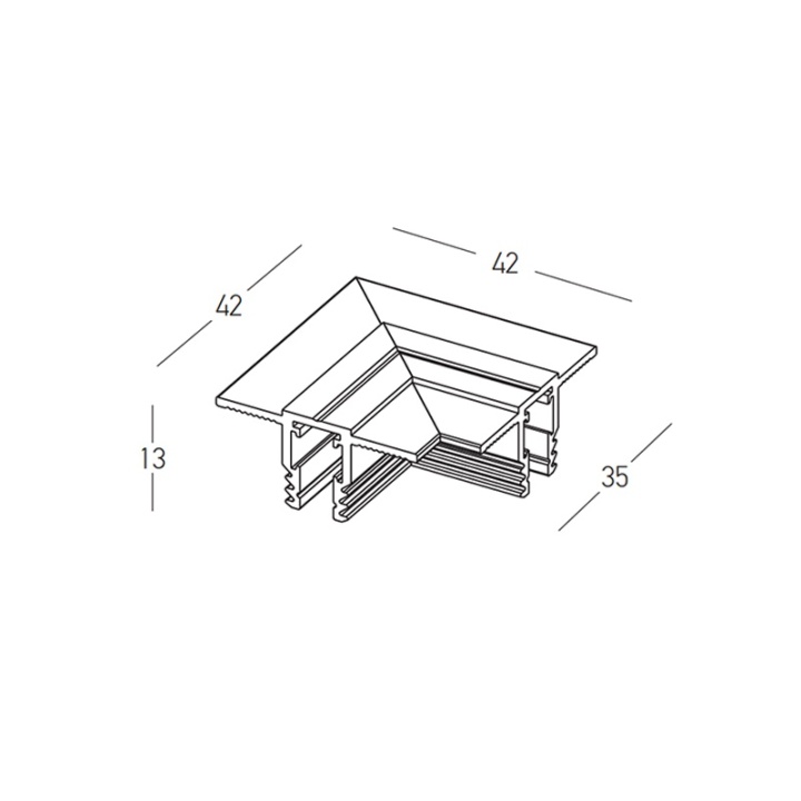 Conector colt trimless pentru sina magnetica 5mm Minima - Alb - Img 2