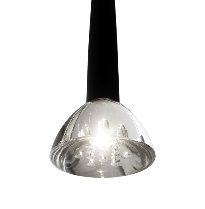 Corp de iluminat suspendat 5 lumini Rina - Negru / Transparent - Img 2