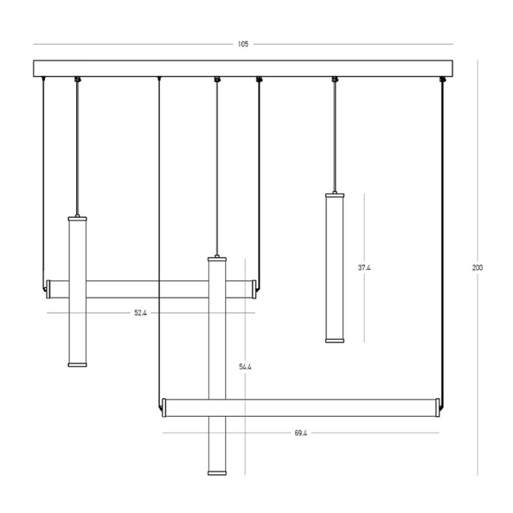 Corp de iluminat suspendat Alabaster LED 3000K - Negru, Natural - Img 3