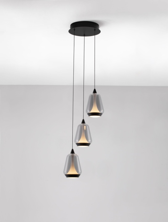 Corp de iluminat suspendat Alish Negru / Smokey Ø28 x H 160 cm - Img 4