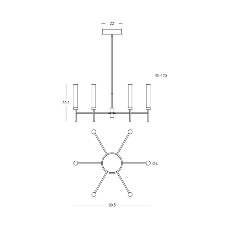 Corp de iluminat suspendat Cervo 3000K - Auriu - Img 2