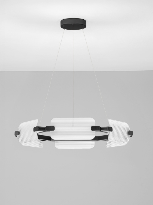 Corp de iluminat suspendat Emery Negru / Transparent Ø81,5 x H 150 cm - Img 3