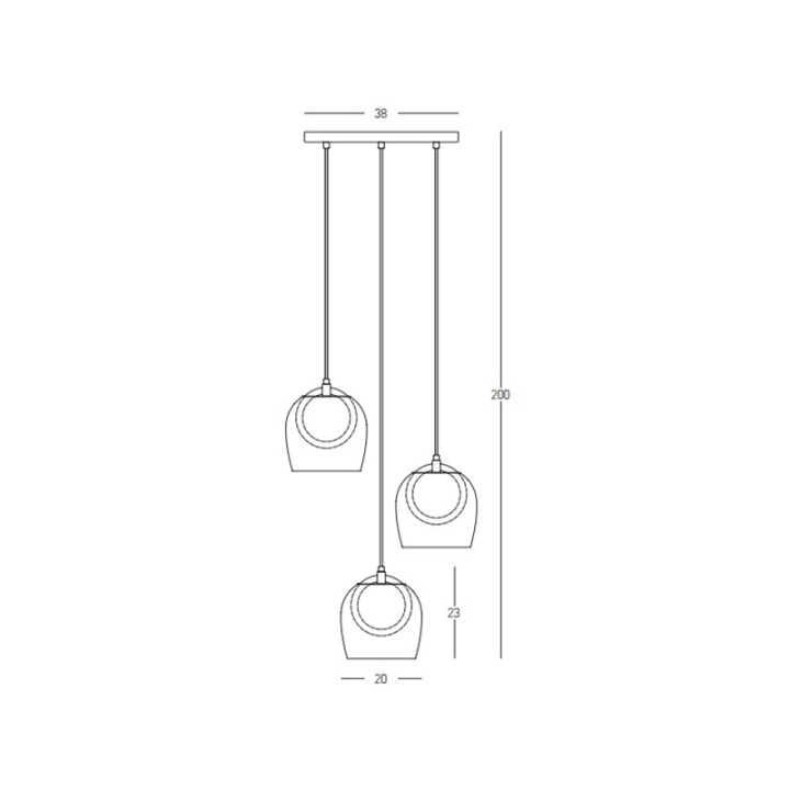 Corp de iluminat suspendat Firenze 3000K - Negru mat, Transparent - Img 4