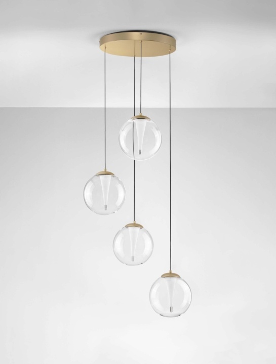 Corp de iluminat suspendat Galeo Transparent / Auriu Ø56 x H 179 cm - Img 3