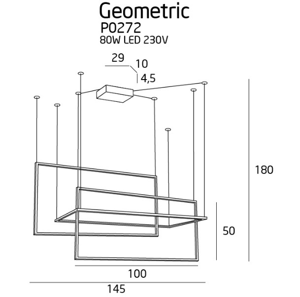 Corp de iluminat suspendat Geometric alb - Img 3