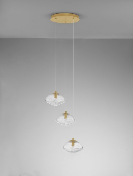 Corp de iluminat suspendat King Transparent / Auriu Ø25 x H 180 cm - Img 3