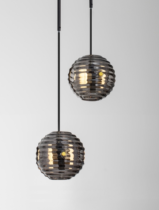 Corp de iluminat suspendat Las Negru / Auriu / Gri Ø31 x H 210 cm - Img 5