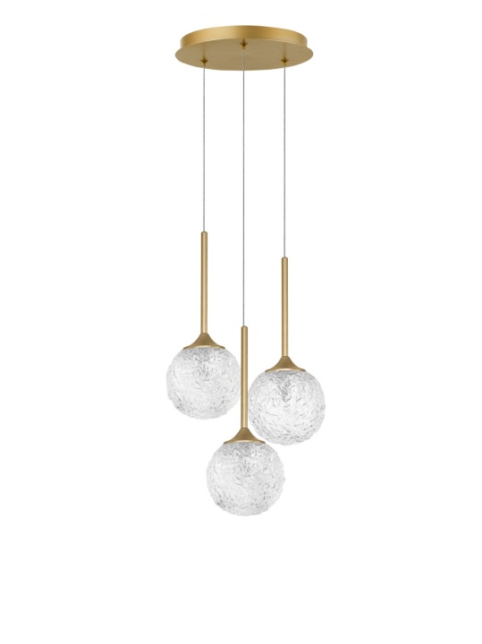 Corp de iluminat suspendat Mirano Transparent / Auriu Ø32 x H 180 cm - Img 2