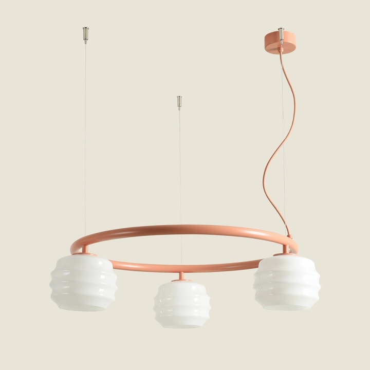 Corp de iluminat suspendat Puff Ring 63 cm 3xE27 - Coral - Img 5