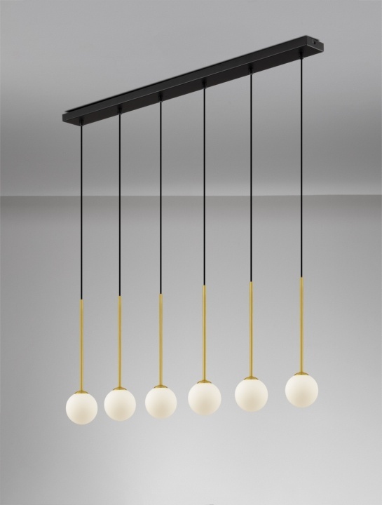 Corp de iluminat suspendat Savoy Opal / Negru / Auriu 100 x 11 x 160 cm - Img 5