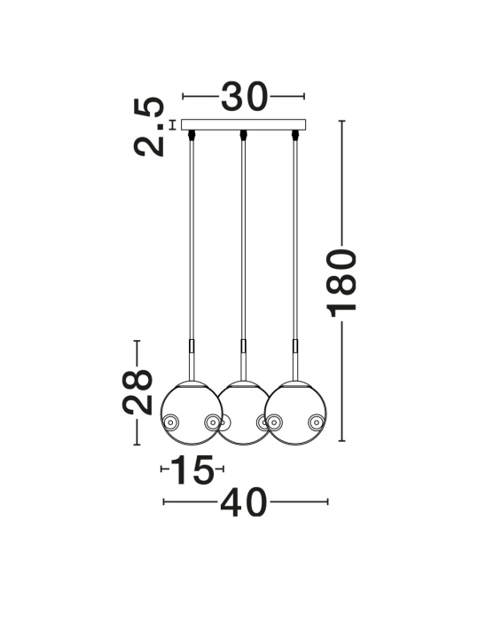 Corp de iluminat suspendat Spada Smokey / Auriu Ø40 x H 180 cm - Img 4