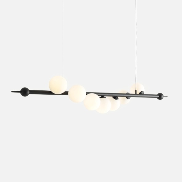 Corp de iluminat suspendat Wave 168 cm 7xE14 - Negru - Img 3