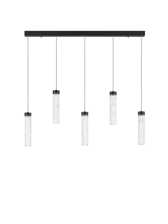Corp de iluminat suspendat Zelon Negru / Transparent 90 x 6 x 150 cm - Img 2