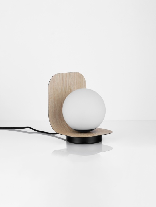 Lampa de masa Kamen Negru / Lemn / Opal 12 x 14 x 18 cm - Img 3