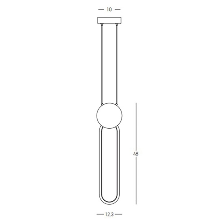 Pendul Anello Nero LED 3000K - Negru mat, Gold Matt - Img 4