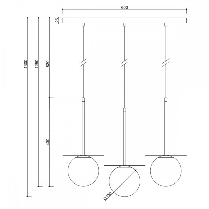 Pendul BORRA B 3L white triple, alb - Img 3