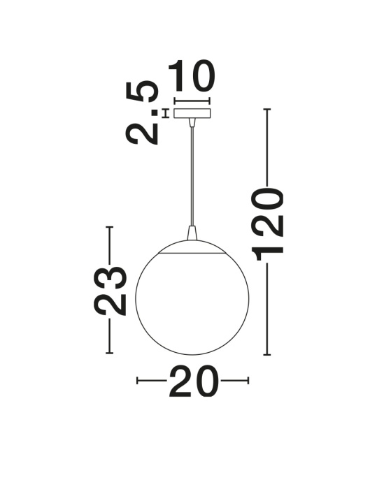 Pendul Lazione Gradient Smokey / Crom Ø20 x H 120 cm - Img 4