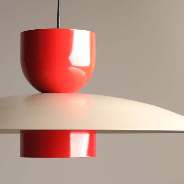 Pendul Nutta 65 cm 1xE27 - Roșu chili + Roșu - Img 3