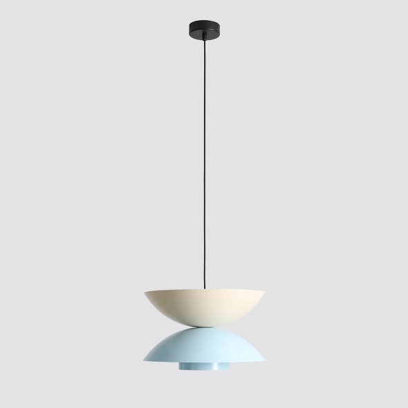 Pendul Otti 37 cm 1xE27 - Albastru deschis + Crem - Img 4
