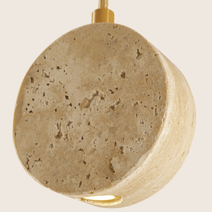 Pendul Travertino LED 3000K - Auriu, Natural - Img 3