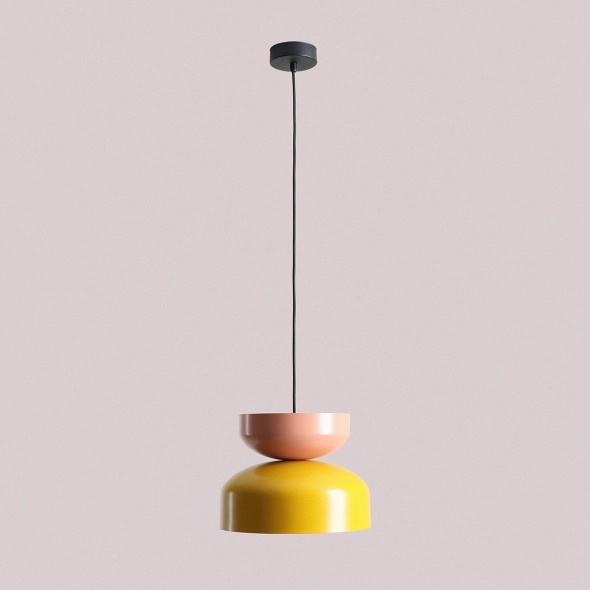 Pendul Tula 30 cm 1xE27 - Coral + Muștar - Img 3