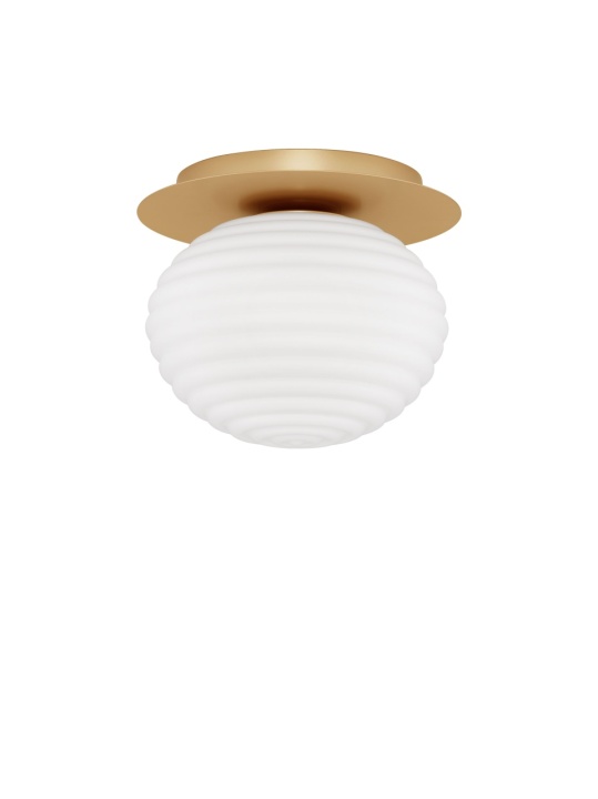 Plafoniera Allen Alb / Gold Matt Ø26 x H 21,5 cm - Img 2