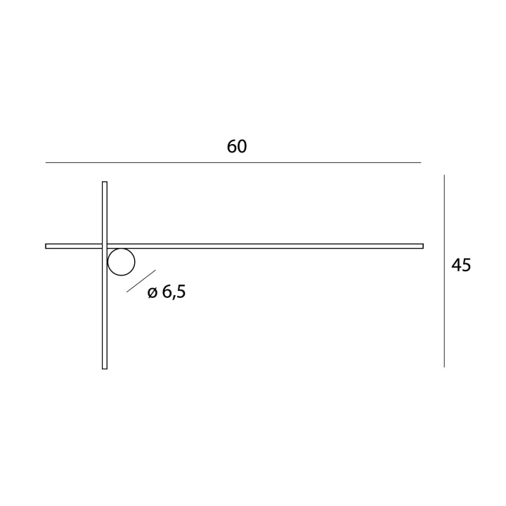 Aplică de perete Arne 60cm negru - Img 3