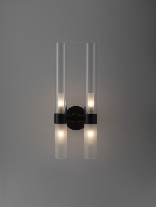 Aplica perete decorativa Century Negru / Transparent 17,5 x 15 x 46,5 cm - Img 3