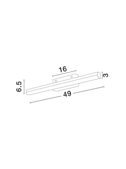 Aplica perete pentru baie Vanese Crom 49 x 7,5 x 6,5 cm - Img 3
