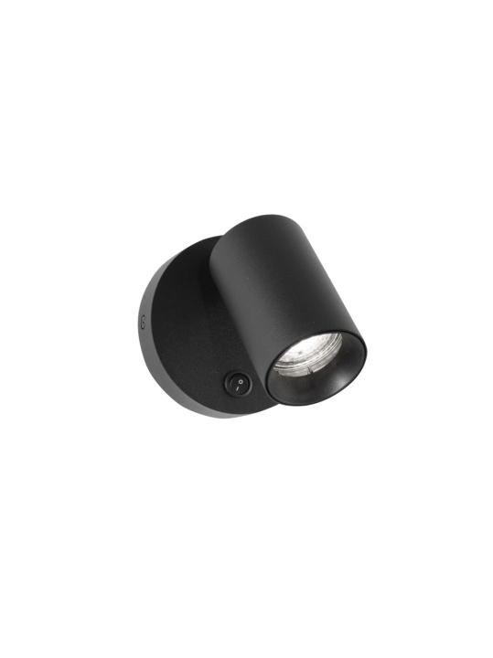 Aplica perete pentru pat Net Negru Ø5,7 x H 10,5 cm - Img 2