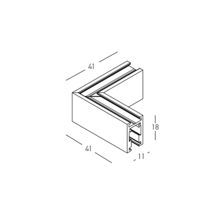Conector colt pentru sina magnetica 5mm Minima - Negru mat - Img 4