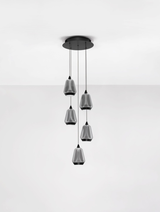 Corp de iluminat suspendat Alish Negru / Smokey Ø33 x H 200 cm - Img 3
