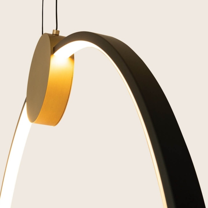 Corp de iluminat suspendat Anello Nero LED 3000K - Negru mat, Gold Matt - Img 4