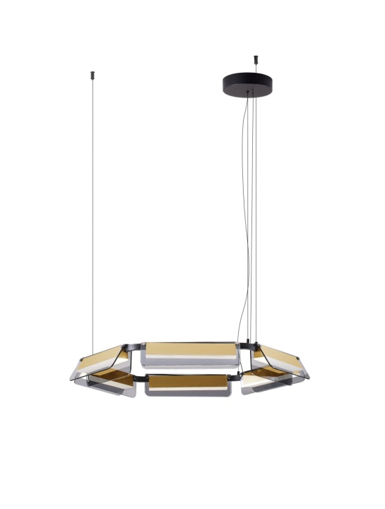 Corp de iluminat suspendat Apnea Negru / Auriu / Gri Ø72 x H 150 cm - Img 2