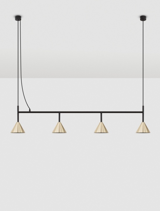 Corp de iluminat suspendat Conico Auriu / Negru 120 x 11,6 x 150 cm - Img 3