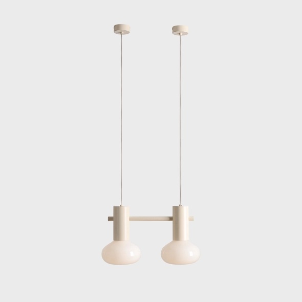 Corp de iluminat suspendat Flo 46 cm 2xE14 - Crem - Img 3