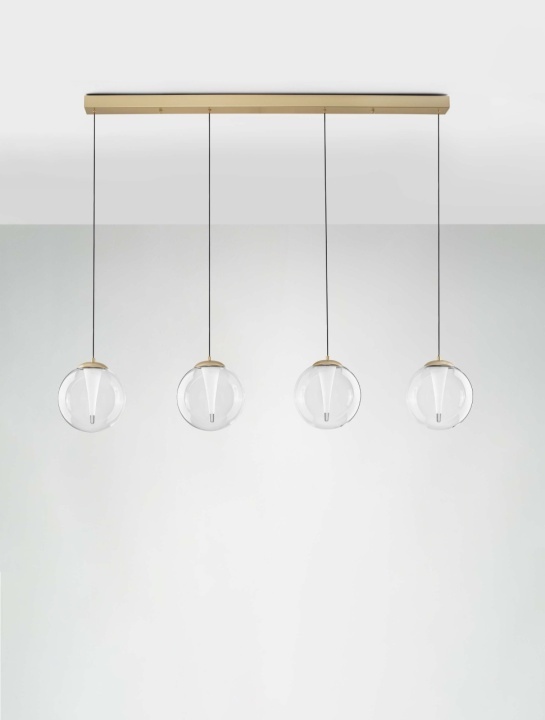 Corp de iluminat suspendat Galeo Transparent / Auriu 136 x 22 x 179 cm - Img 3