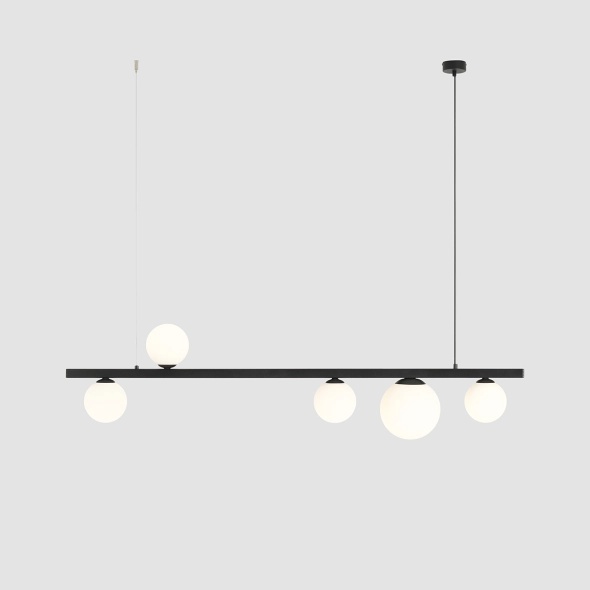 Corp de iluminat suspendat Garda 151 cm 4xE14 / E27 - Negru - Img 2