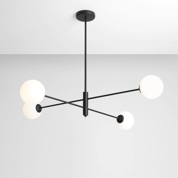 Corp de iluminat suspendat Homme 108 cm 4xE14 - Negru - Img 4