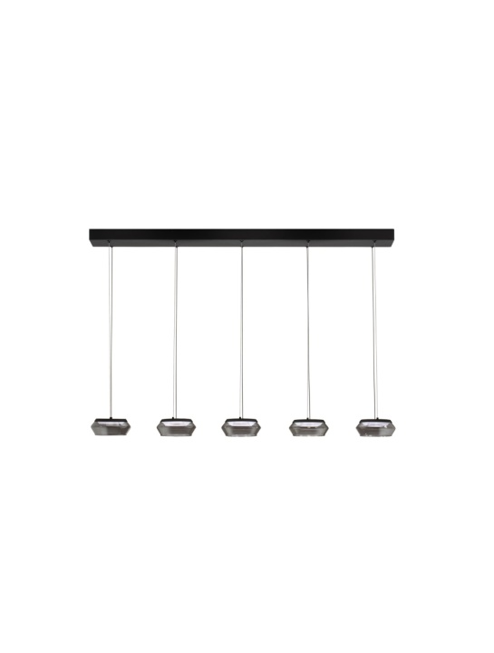 Corp de iluminat suspendat Jailyn Negru / Smokey 108 x 14 x 160 cm - Img 2