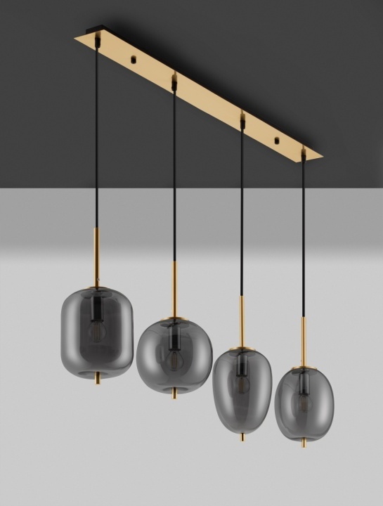 Corp de iluminat suspendat Lato Smokey / Negru 110 x 18,5 x 120 cm - Img 3