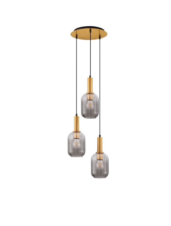 Corp de iluminat suspendat Maho Smokey / Auriu Ø36 x H 150 cm - Img 2