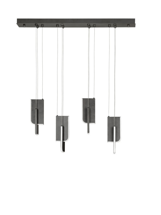 Corp de iluminat suspendat Totem Argintiu / Gri 96 x 14 x 150 cm - Img 2