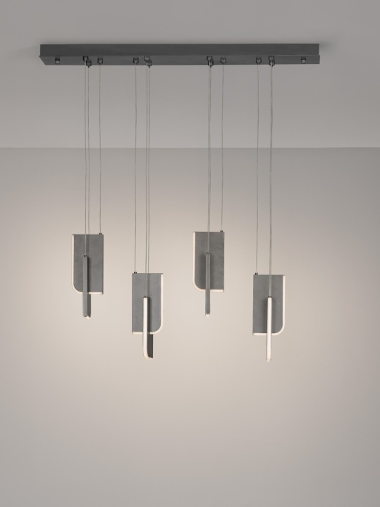 Corp de iluminat suspendat Totem Argintiu / Gri 96 x 14 x 150 cm - Img 4