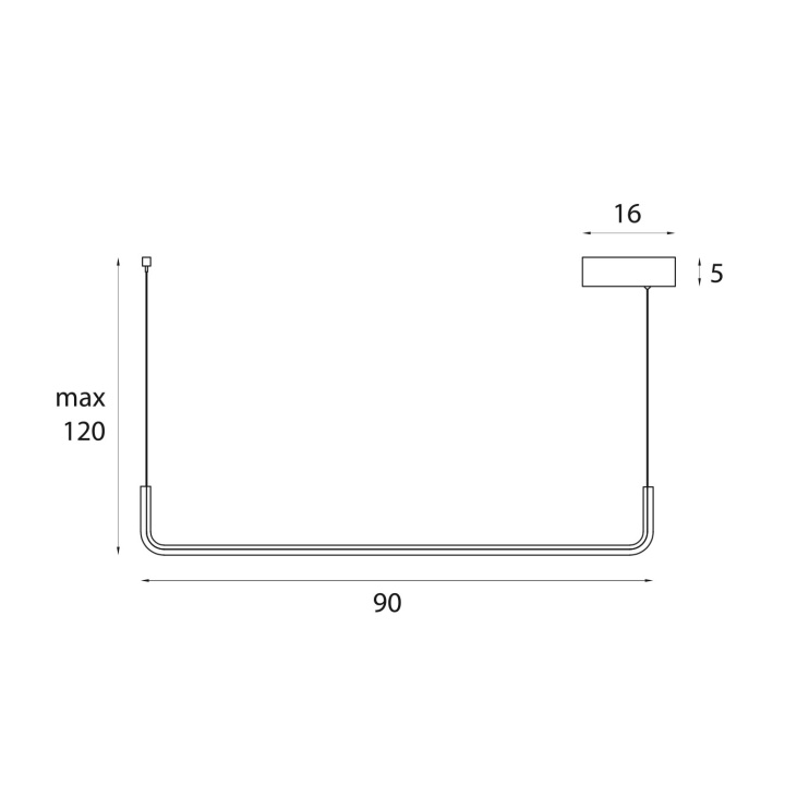 Corp de iluminat suspendat Urus 17W negru - Img 3