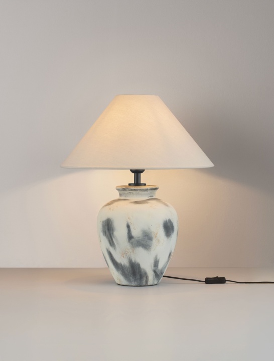 Lampa de masa Lupe Gri / Beige / Alb Ø45 x H 55 cm - Img 4