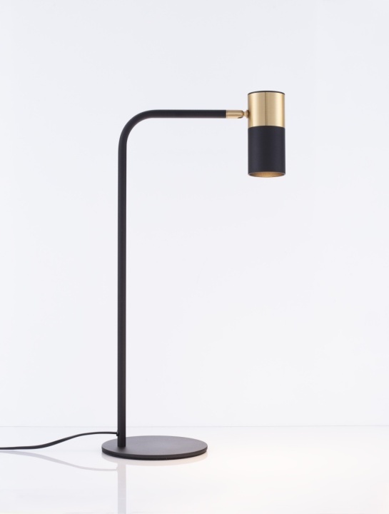 Lampa masa / veioza Pongo Negru / Auriu Ø16 x H 55 cm - Img 4