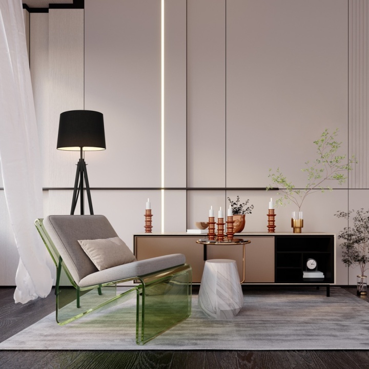 Lampadar Calvin H 164.2 cm E27 - Negru - Img 2