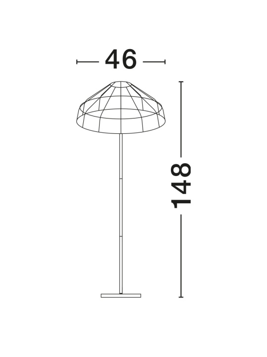 Lampadar Capa Negru / Maro Ø46 x H 148 cm - Img 2