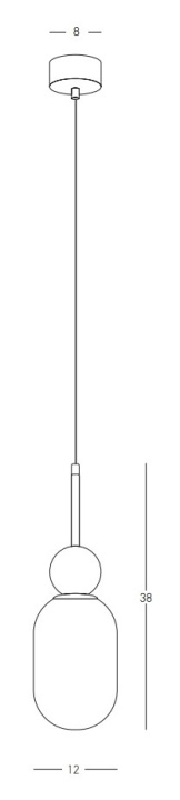 Pendul Aurea 1xE27 - Negru mat, Gold Matt - Img 3